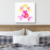 Toile Poupées de chiffon blanc filles ajouter votre nom (Insitu(Chambre))