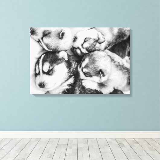 Toile Poupées Husky en sommeil (Insitu (Plancher de Bois))