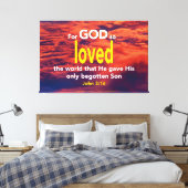 Toile POUR DIEU AUSSI AIMÉ LE MONDE Jean 3:16 (Insitu(Chambre))