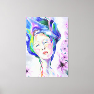 Toile pour femme et lys Imprimer - Peinture