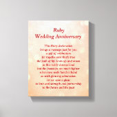 Toile pour l'anniversaire du Mariage Ruby (Recto)