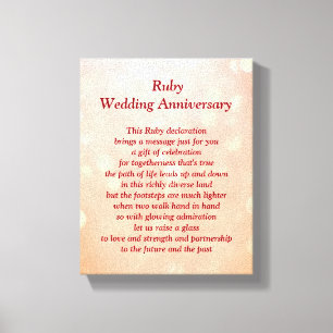 Toile pour l'anniversaire du Mariage Ruby