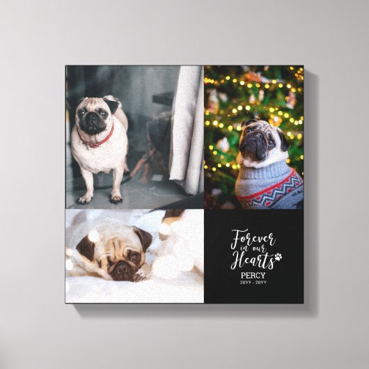 Toile Pour toujours dans nos coeurs | Collage de photos  (Recto)