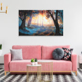 Toile Poussin rayonnant dans la forêt (Insitu(Salon))