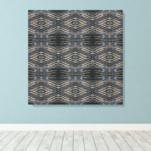 Toile Poutres en bois bleues et brunes Photo Perspective