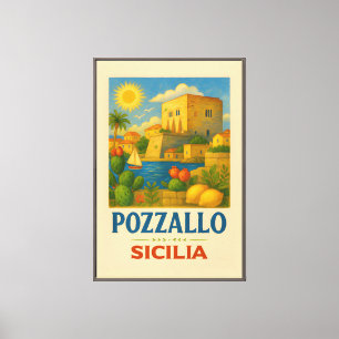 Toile Pozzallo Sicile avec La Torre Cabrera