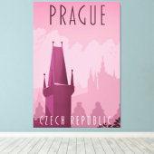 Toile Prague République Tchèque affiche de voyage vintag (Insitu (Plancher de Bois))