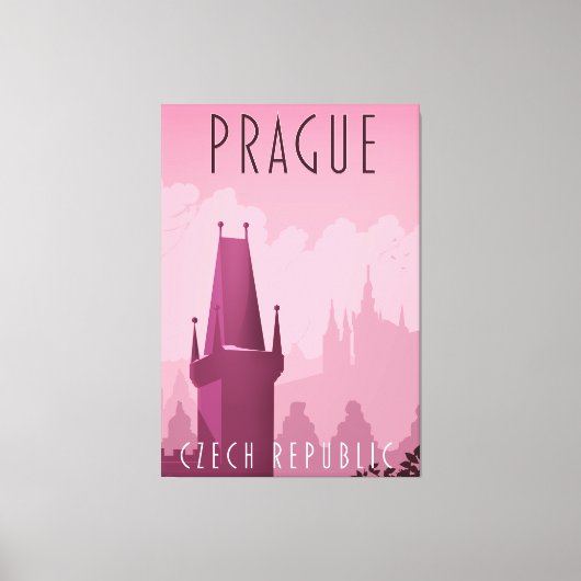 Toile Prague République Tchèque affiche de voyage vintag (Recto)
