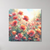 Toile Prairie de Coquelicots Paisible (Recto)