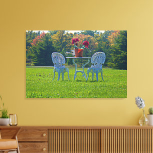 Toile Prairie Romantique de Jardin de Table Fleurs d'Amo
