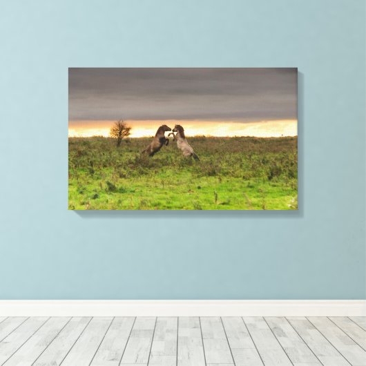 Toile Prancing chevaux canvas (Insitu (Plancher de Bois))