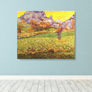Toile Pré en montagne par Vincent van Gogh