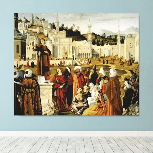 Toile Prêcher Saint-Étienne à Jérusalem (Insitu (Plancher de Bois))