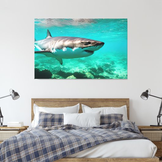 Toile Predator tropical : Grand requin blanc (Insitu(Chambre))