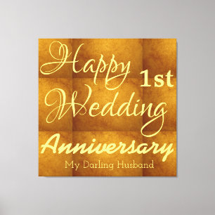 Toile Premier anniversaire de mariage personnalisé pour