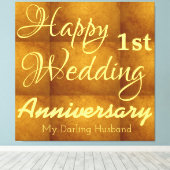 Toile Premier anniversaire de mariage personnalisé pour  (Insitu (Plancher de Bois))