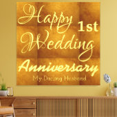 Toile Premier anniversaire de mariage personnalisé pour  (Insitu(Salon))