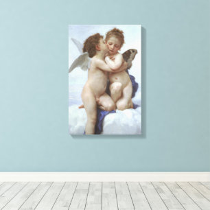 Toile Premier Baiser par Bouguereau, Anges victoriens d'