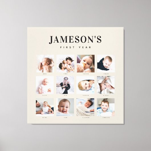 Toile Première année de garde de bébé moderne Calendrier (Recto)