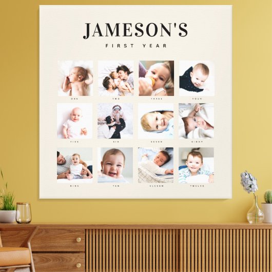 Toile Première année de garde de bébé moderne Calendrier (Insitu(Salon))