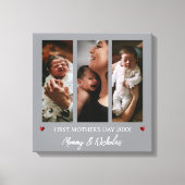 Toile Première fête des mères Trois photos Collage | Gra (Recto)