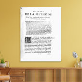 Toile Première page de "Discours de la Methode" par René (Insitu(Salon))
