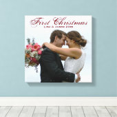 Toile Première photo de mariage de Noël avec les noms (Insitu (Plancher de Bois))