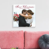 Toile Première photo de mariage de Noël avec les noms (Insitu(Salon))