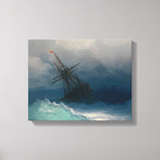 Toile Premium encadrée avec bateau de mer (Brillan