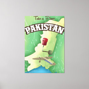 Toile Prenez l'avion Pakistan affiche de voyage