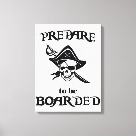 Toile Préparez-vous à embarquer Crâne et épée de pirate (Recto)