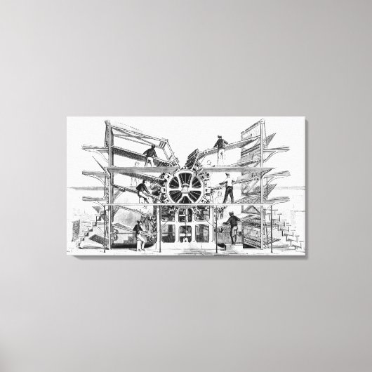 Toile Presse à cylindres inventée par Richard March (Recto)