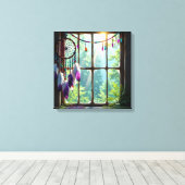 Toile Pretty Boho Purple Dreamcatcher in Window   (Insitu (Plancher de Bois))