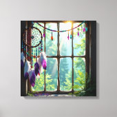 Toile Pretty Boho Purple Dreamcatcher in Window   (Recto)