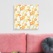 Toile Pretty retro muted 1970 s flowers (Insitu(Salon))