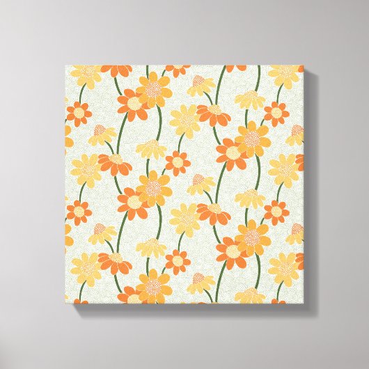 Toile Pretty retro muted 1970 s flowers (Recto)