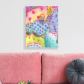 Toile Prickly Pear Cactus Canvas Imprimer Pièce d'art (Insitu(Salon))