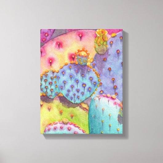 Toile Prickly Pear Cactus Canvas Imprimer Pièce d'art (Recto)