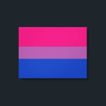 Toile Pride bisexuelle (Bi Drapeau)<br><div class="desc">Ce design présente le drapeau bisexuel de la fierté, qui a été conçu pour la première fois par Michael Page en 1998. Il était destiné à donner à la communauté bisexuelle son propre symbole comparable au drapeau gay pride. Dans le drapeau, le rose est pour le même genre d'attraction, le...</div>