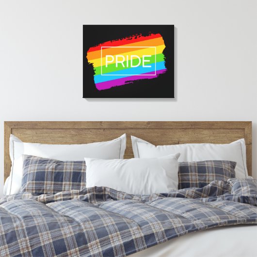 Toile Pride Brushstroke Rainbow (Insitu(Chambre))