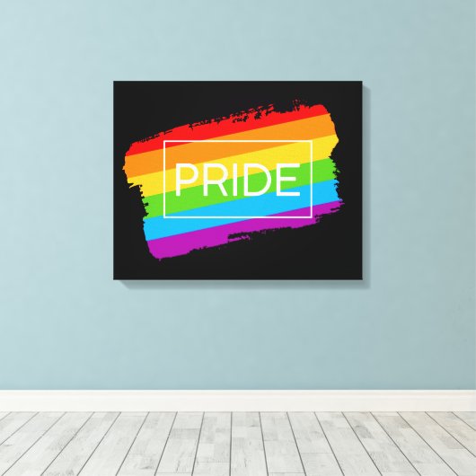 Toile Pride Brushstroke Rainbow (Insitu (Plancher de Bois))