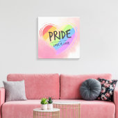 Toile Pride L'amour est Amour Rainbow Heart (Insitu(Salon))