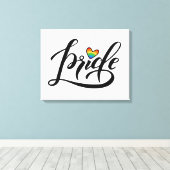 Toile Pride Script Heart (Insitu (Plancher de Bois))