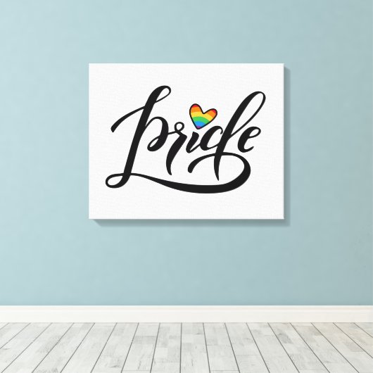 Toile Pride Script Heart (Insitu (Plancher de Bois))
