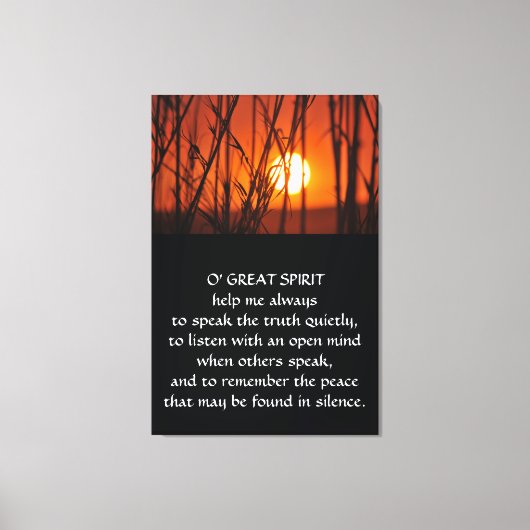 Toile Prière amérindienne (Recto)