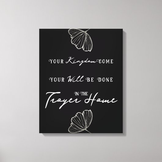 Toile Prière de citation biblique moderne Nom de famille (Recto)