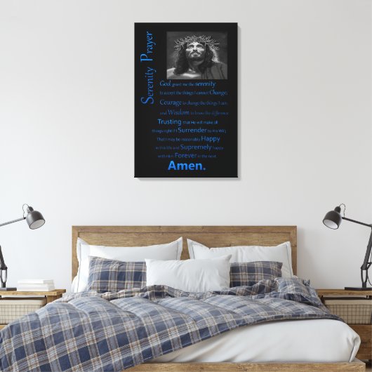 Toile Prière de sérénité bleue (Insitu(Chambre))