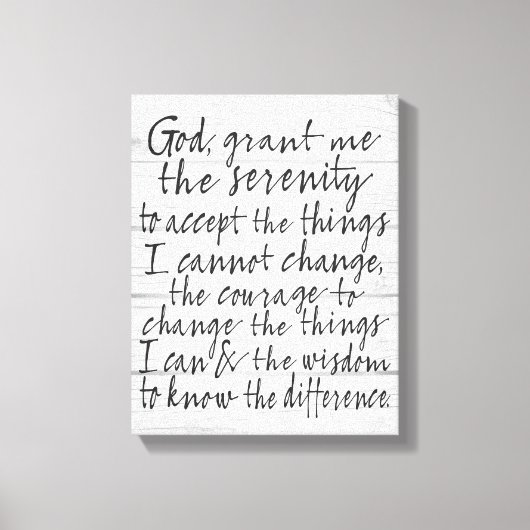 Toile Prière de sérénité - Bounce Calligraphy Script Mod (Recto)
