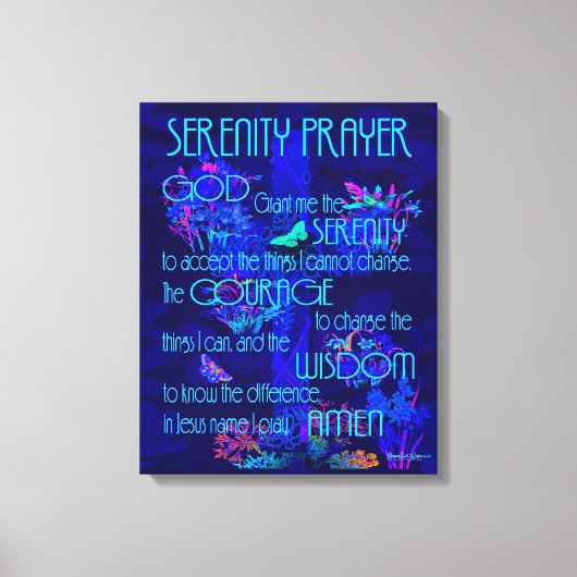 Toile Prière de sérénité en bleu (Recto)