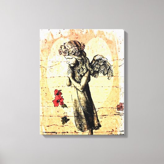 Toile Prière et Coeur de l'ange (Recto)